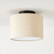 Jelvane Drum Flush Mount with Fabric Shade